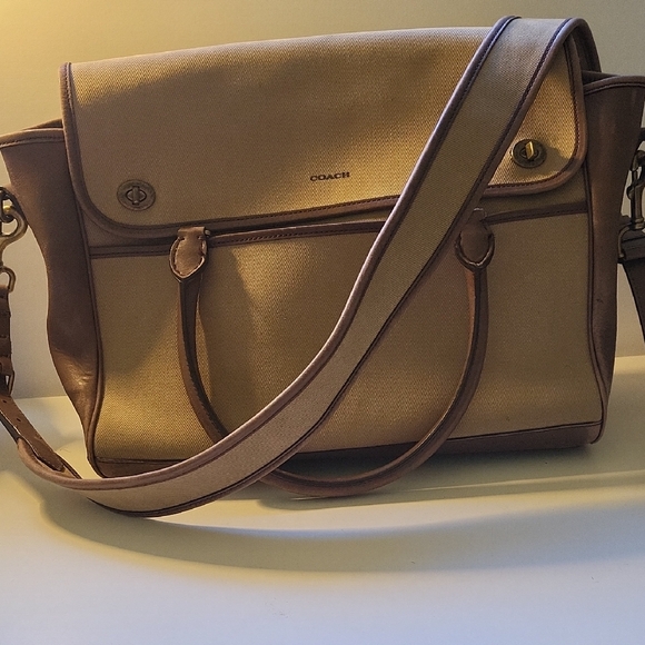 Vintage Coach Canvas And Leather Briefcase - Picture 1 of 13